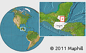 Satellite Location Map of Santa Ana, highlighted country