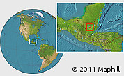 Satellite Location Map of Santa Ana