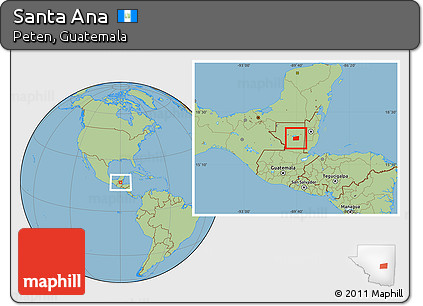 Savanna Style Location Map of Santa Ana