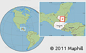 Savanna Style Location Map of Santa Ana, highlighted country