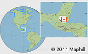 Savanna Style Location Map of Santa Ana, highlighted parent region