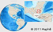 Shaded Relief Location Map of Santa Ana, highlighted country