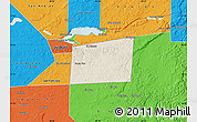 Shaded Relief Map of Santa Ana, political outside