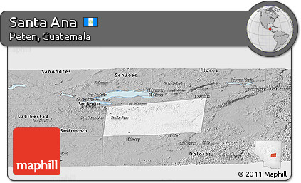 Gray Panoramic Map of Santa Ana