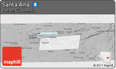 Gray Panoramic Map of Santa Ana