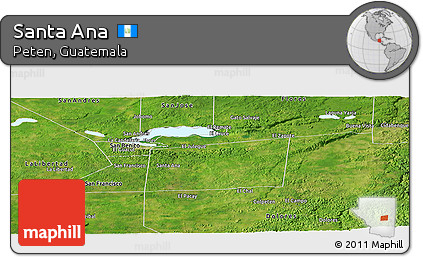 Satellite Panoramic Map of Santa Ana