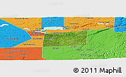 Satellite Panoramic Map of Santa Ana, political outside