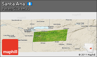 Satellite Panoramic Map of Santa Ana, shaded relief outside