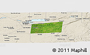 Satellite Panoramic Map of Santa Ana, shaded relief outside