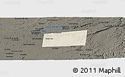 Shaded Relief Panoramic Map of Santa Ana, darken