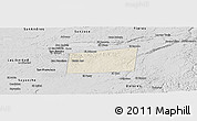 Shaded Relief Panoramic Map of Santa Ana, desaturated