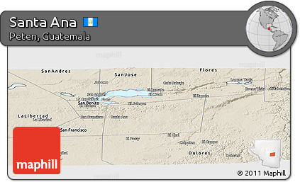 Shaded Relief Panoramic Map of Santa Ana