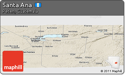 Shaded Relief Panoramic Map of Santa Ana