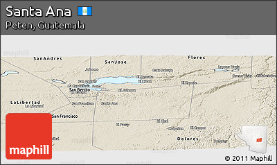 Shaded Relief Panoramic Map of Santa Ana