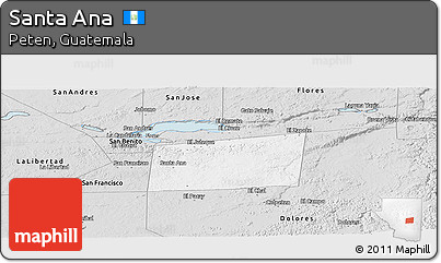 Silver Style Panoramic Map of Santa Ana