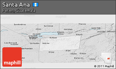 Silver Style Panoramic Map of Santa Ana