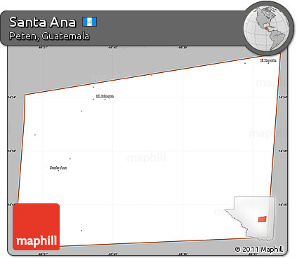 Gray Simple Map of Santa Ana, cropped outside