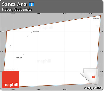 Gray Simple Map of Santa Ana, cropped outside