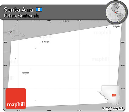 Gray Simple Map of Santa Ana