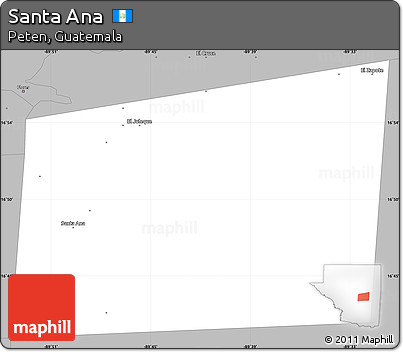 Gray Simple Map of Santa Ana