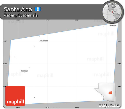 Gray Simple Map of Santa Ana, single color outside