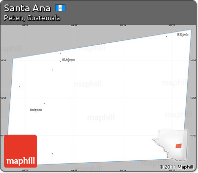 Gray Simple Map of Santa Ana, single color outside