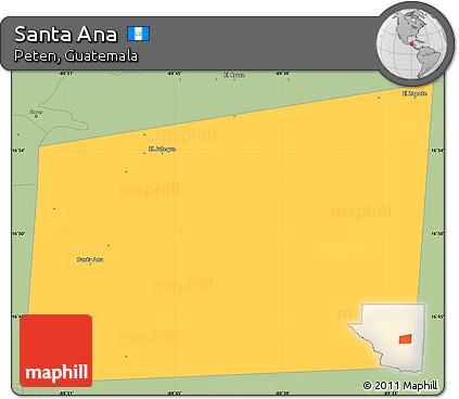 Savanna Style Simple Map of Santa Ana