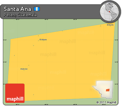 Savanna Style Simple Map of Santa Ana, single color outside