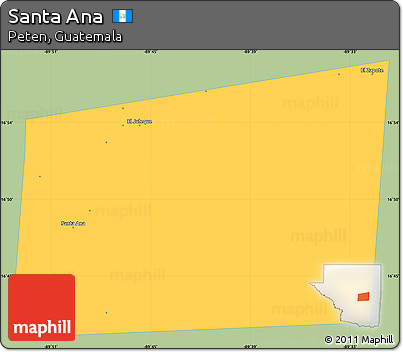Savanna Style Simple Map of Santa Ana, single color outside