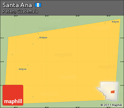 Savanna Style Simple Map of Santa Ana, single color outside
