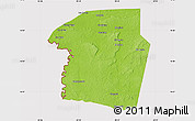 Physical Map of Sayaxche, cropped outside