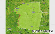 Physical Map of Sayaxche, satellite outside