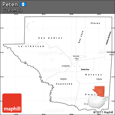 Blank Simple Map of Peten, cropped outside