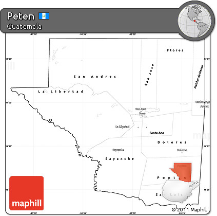 Blank Simple Map of Peten, cropped outside