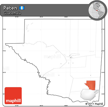 Blank Simple Map of Peten, cropped outside, no labels