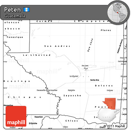 Blank Simple Map of Peten