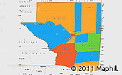 Political Simple Map of Peten, single color outside, borders and labels