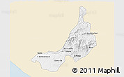 Classic Style 3D Map of Quezaltenango, single color outside