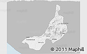 Gray 3D Map of Quezaltenango, single color outside