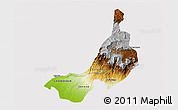 Physical 3D Map of Quezaltenango, cropped outside