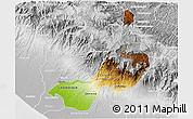 Physical 3D Map of Quezaltenango, lighten, desaturated