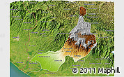 Physical 3D Map of Quezaltenango, satellite outside