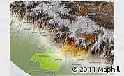 Physical 3D Map of Quezaltenango, semi-desaturated