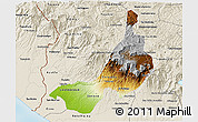 Physical 3D Map of Quezaltenango, shaded relief outside