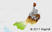 Physical 3D Map of Quezaltenango, single color outside