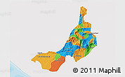 Political 3D Map of Quezaltenango, single color outside