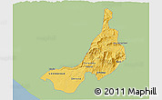 Savanna Style 3D Map of Quezaltenango, single color outside