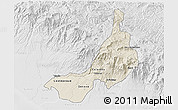Shaded Relief 3D Map of Quezaltenango, lighten, desaturated