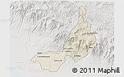 Shaded Relief 3D Map of Quezaltenango, lighten, semi-desaturated