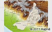 Shaded Relief 3D Map of Quezaltenango, physical outside